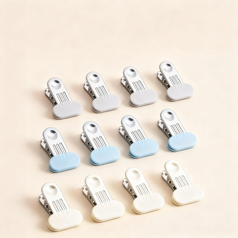 Stainless steel clothespins with wide rubber mouth