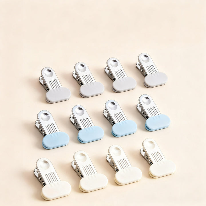 Stainless steel clothespins with wide rubber mouth