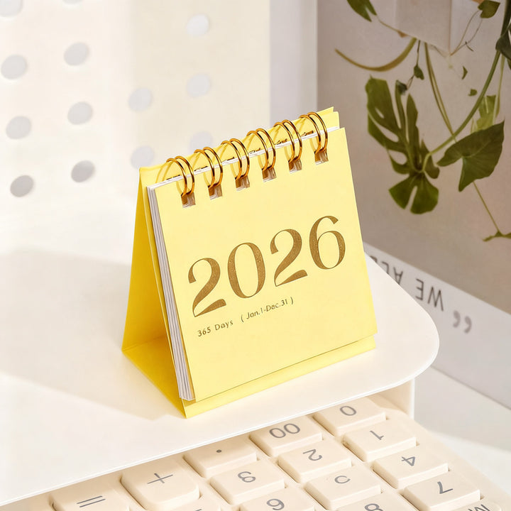 Desk calendar 2026 with roses and butterflies