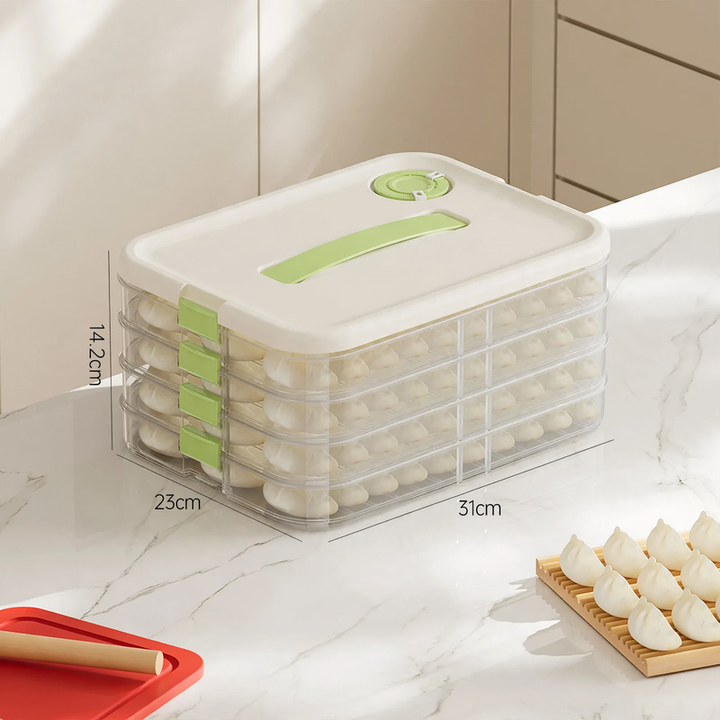 Plastic storage box for dumplings