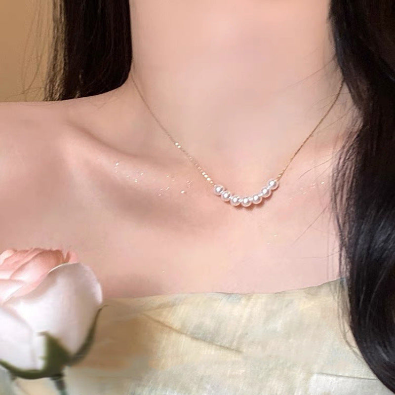 Pearl necklace with silver clasp, pearls 4–12 mm