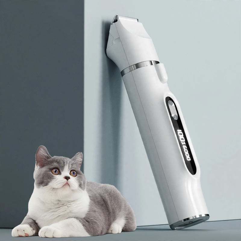 Electric pet hair clipper, rechargeable, for dogs and cats