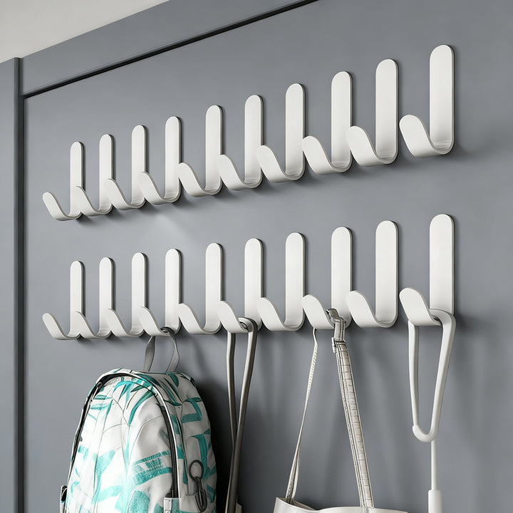 Aluminum wall hooks with adhesive surface