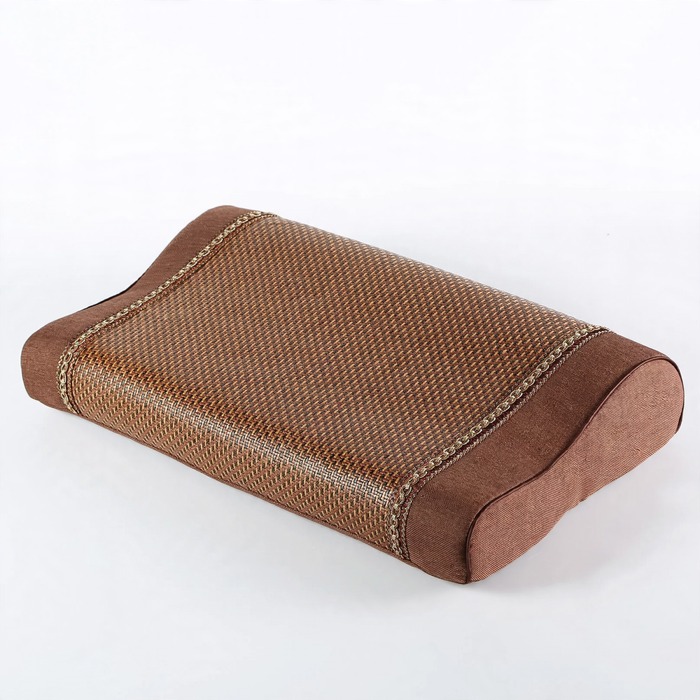 Memory foam pillow with rattan cover, 50×30 cm