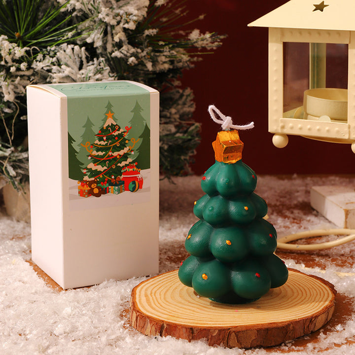 Christmas candles made from soy blend, Christmas tree shape