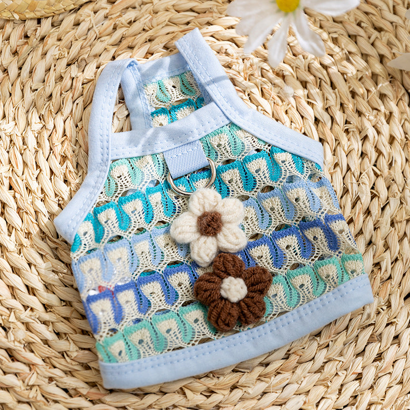 Pet carrier dress with floral pattern, summer