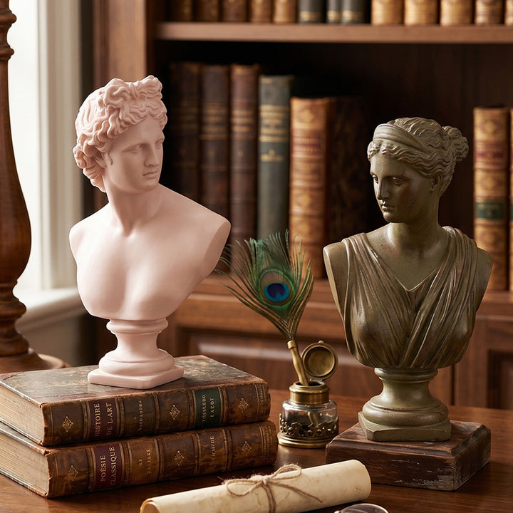 Bust made of synthetic resin, decorative figure