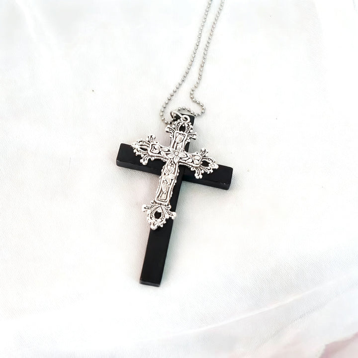 Alloy chain with large cross pendant