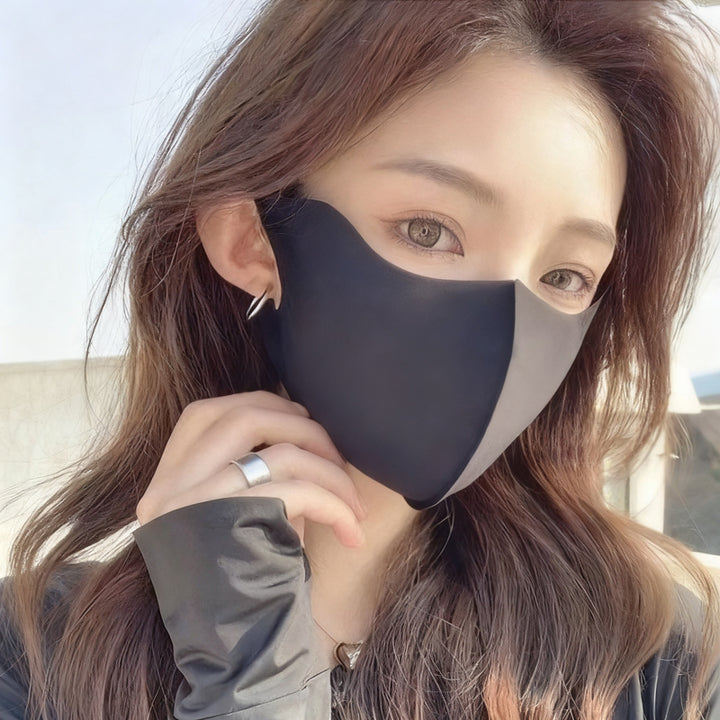 UV protection face mask with ear loops and neck protection