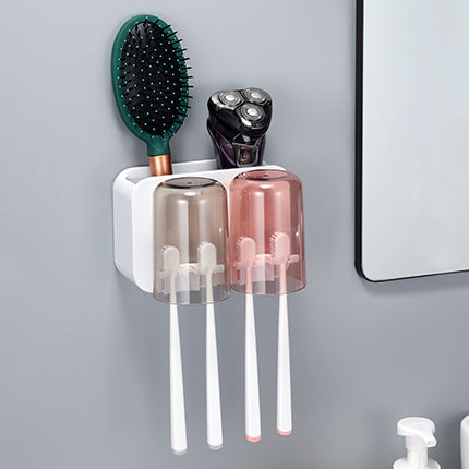 Toothbrush organizer, wall mountable, no drilling