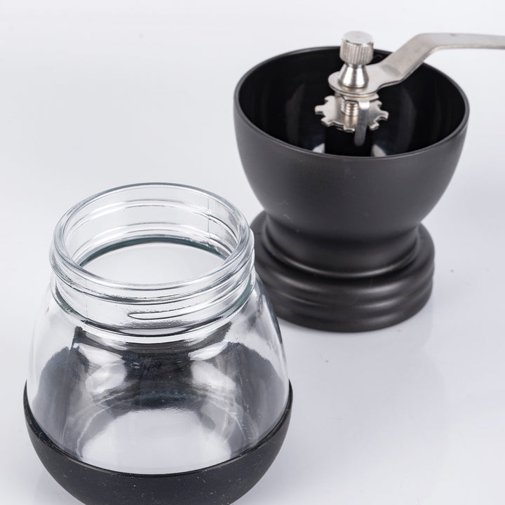 Hand coffee grinder with CNC grinding mechanism and brush