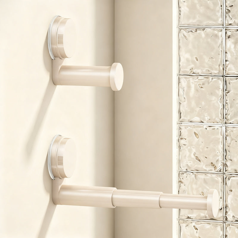 Telescopic clothes rail with suction cup