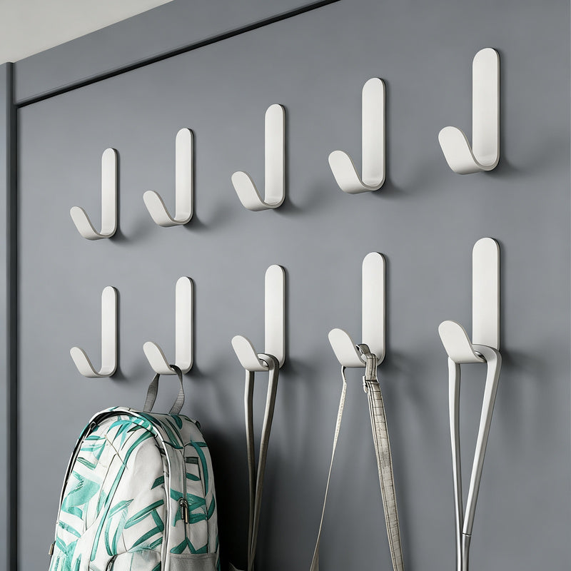 Aluminum wall hooks with adhesive surface