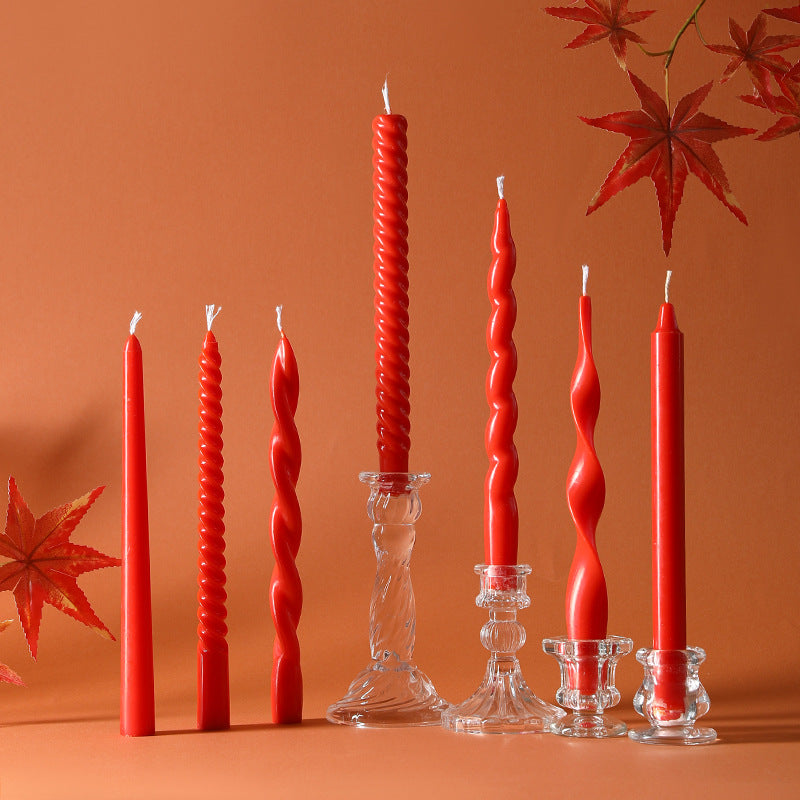 Scented candle in glass, long stems, hand-poured