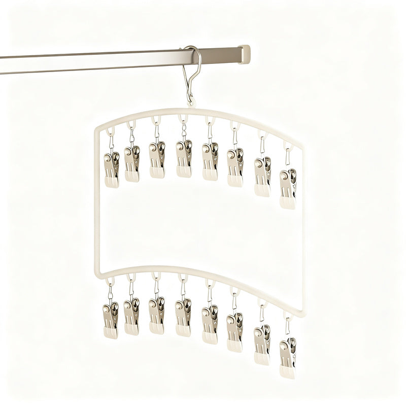 Clothes drying rack with clips for children