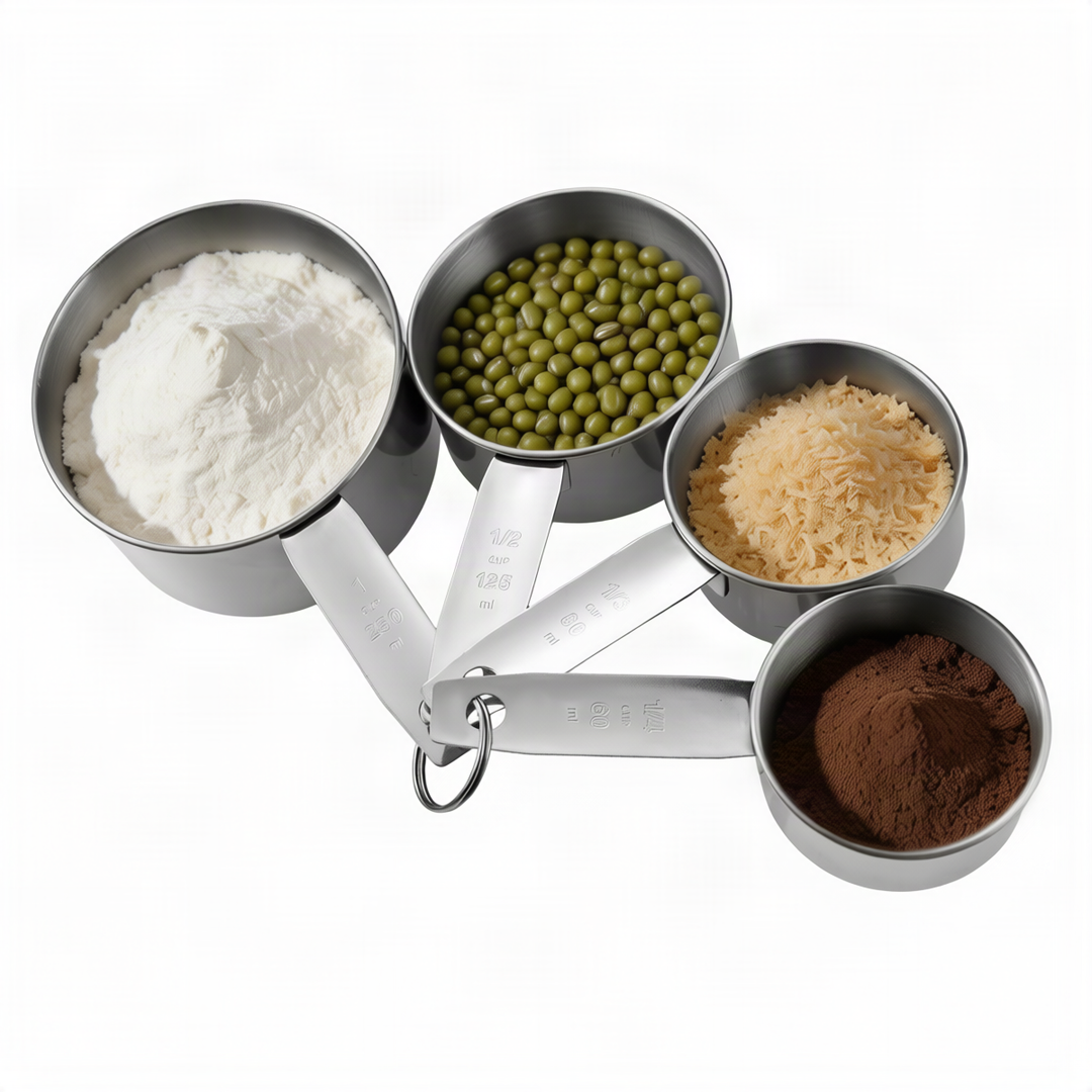 Stainless steel measuring spoon and cup set, 6-piece