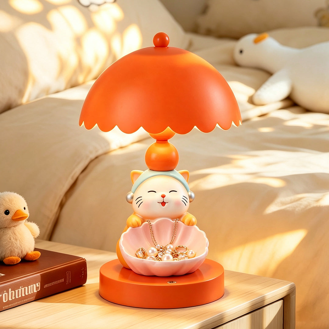 Lucky Cat Night Light with Storage Compartment