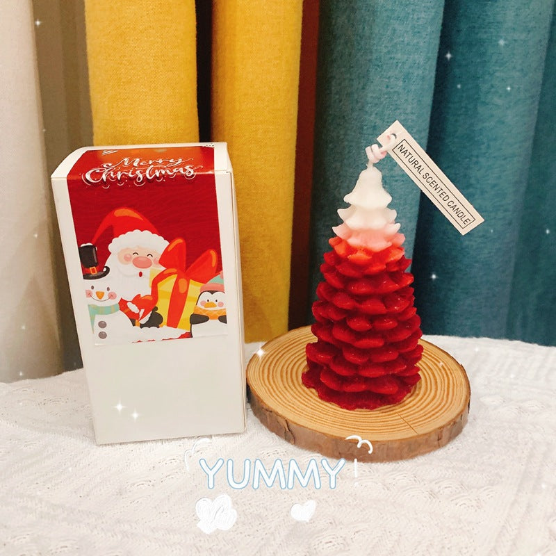 Handcrafted Christmas tree scented candle made of soy wax