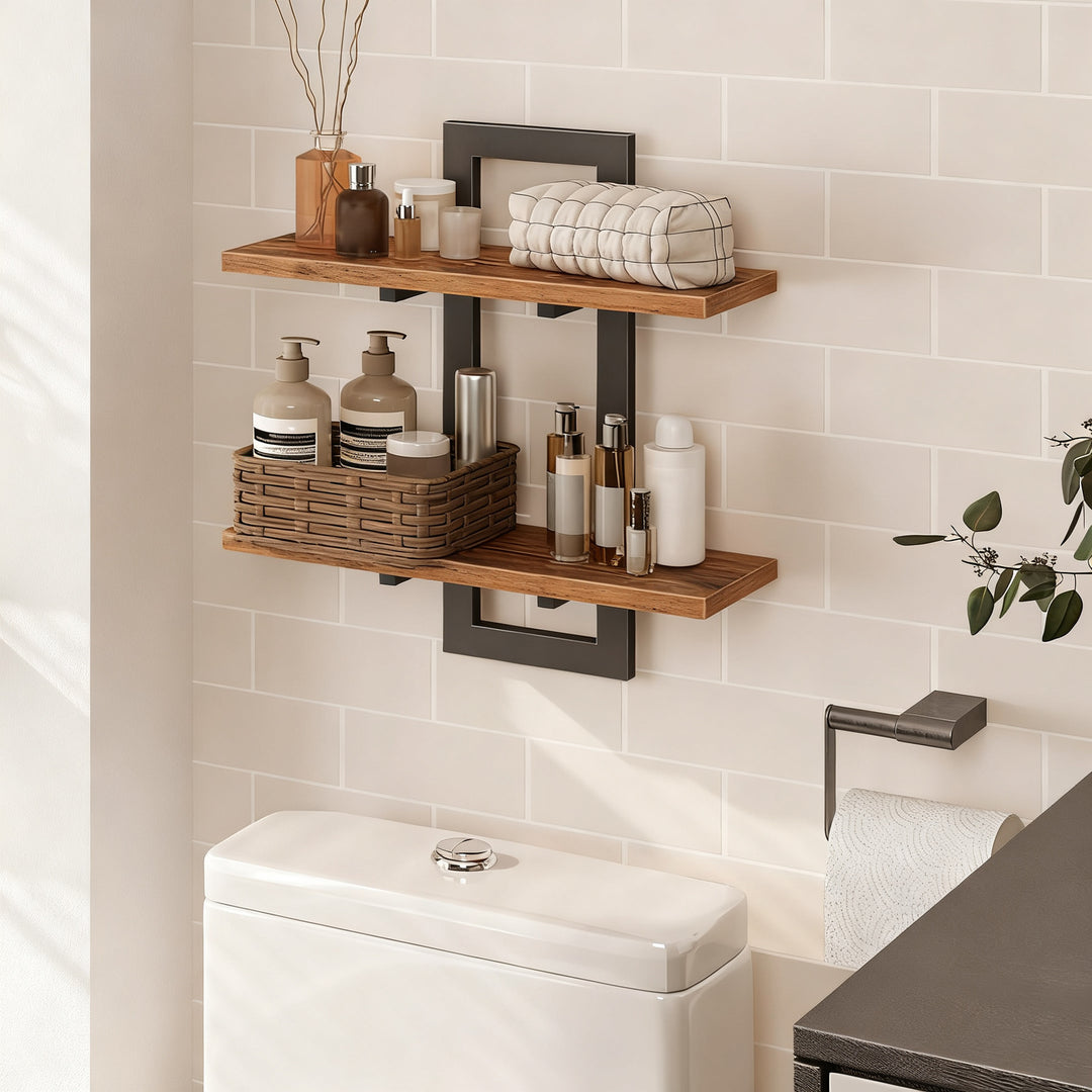 Wall shelf, metal, minimalist, 1–2 piece set