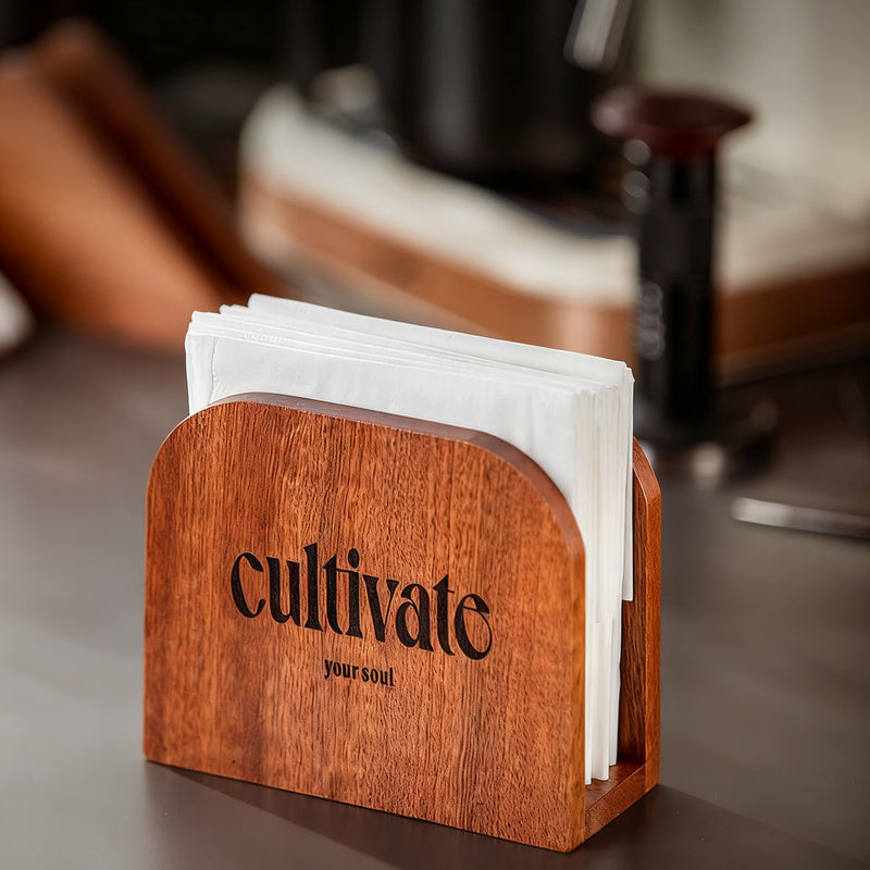 Wooden paper roll holder, multiple shapes