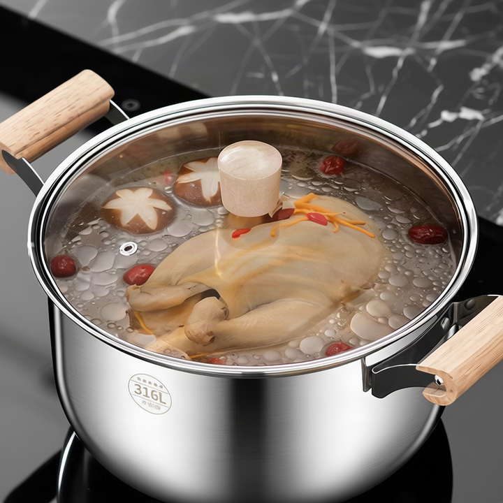 Stainless steel cooking pot 20 cm, 1.1–2 L, model HD190912