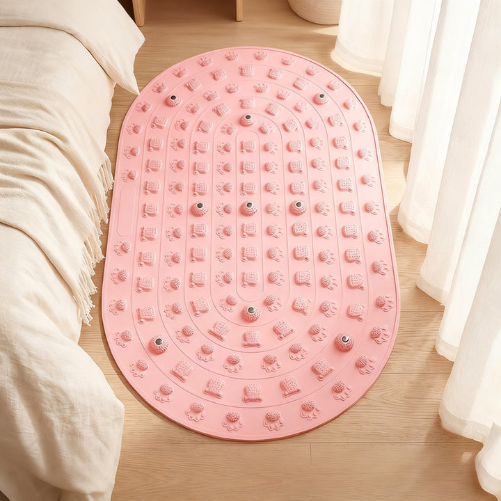 Foot reflex zone mat with magnetic stones