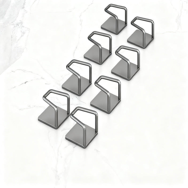 Stainless steel wall hooks without drilling, set of 6/8