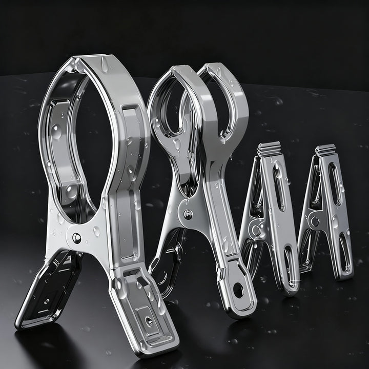 Stainless steel clothespins, large, wind resistant