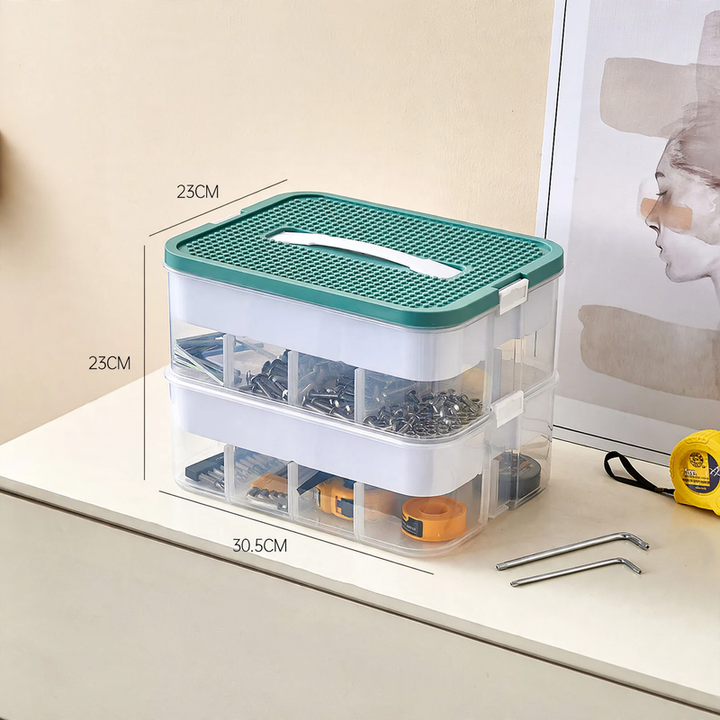 Organizer box with compartments, stainless steel, model yz-3271-2