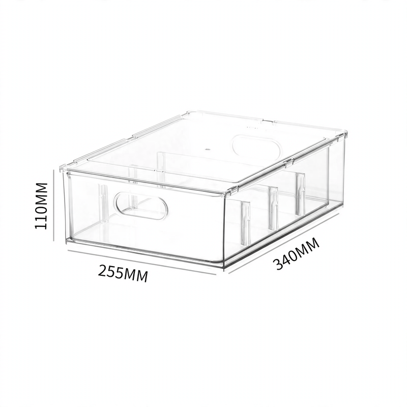Refrigerator storage box, drawer system