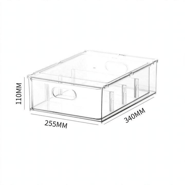 Refrigerator storage box, drawer system