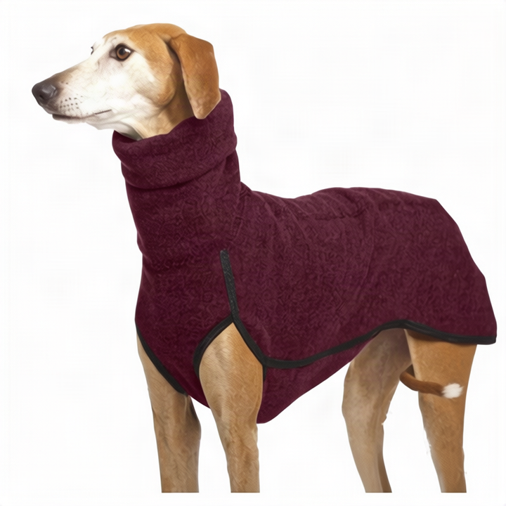 Dog coat made of sweatshirt fabric with pockets
