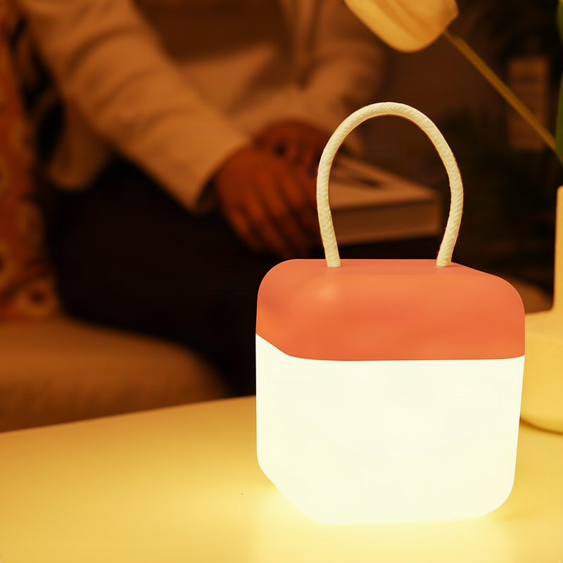 Portable LED lantern with silicone, 10.5 cm