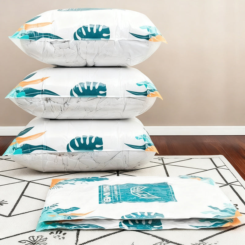Vacuum compression bags for clothing and bedding