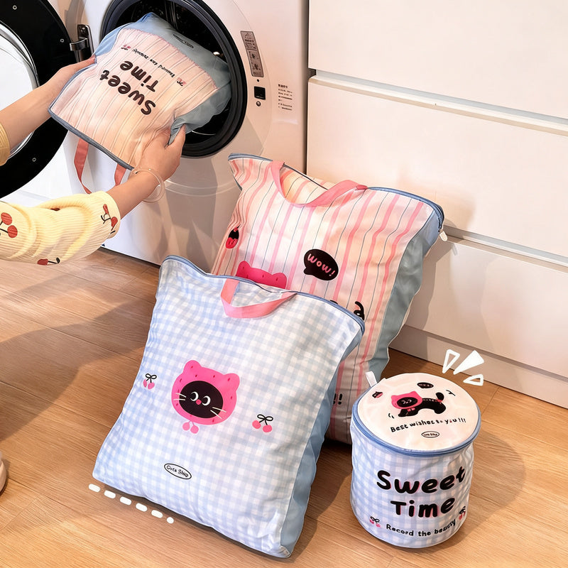 Laundry bag with handle, polyester