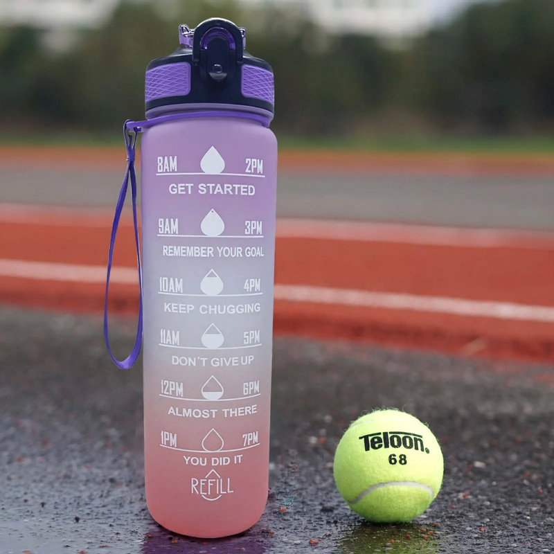 Tritan water bottle, 1000 ml, with time markings