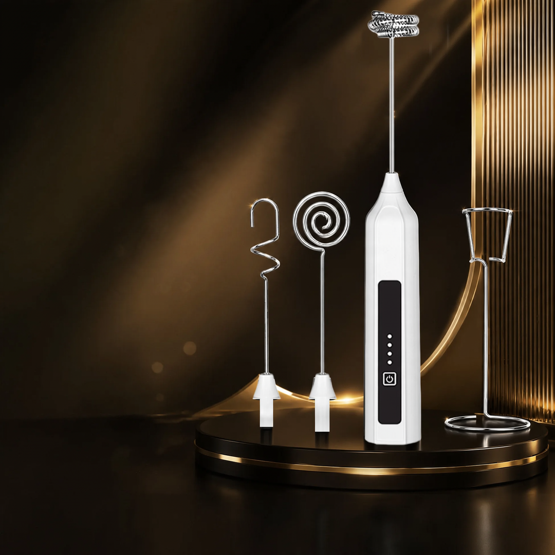 Electric milk frother, rechargeable