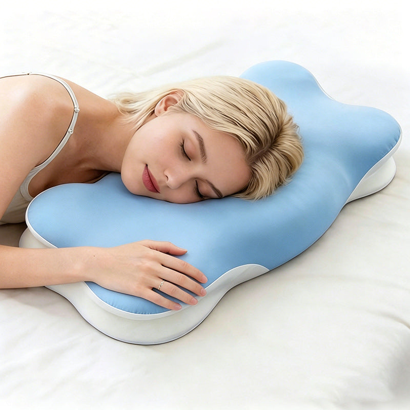 Memory foam neck support pillow, butterfly shape
