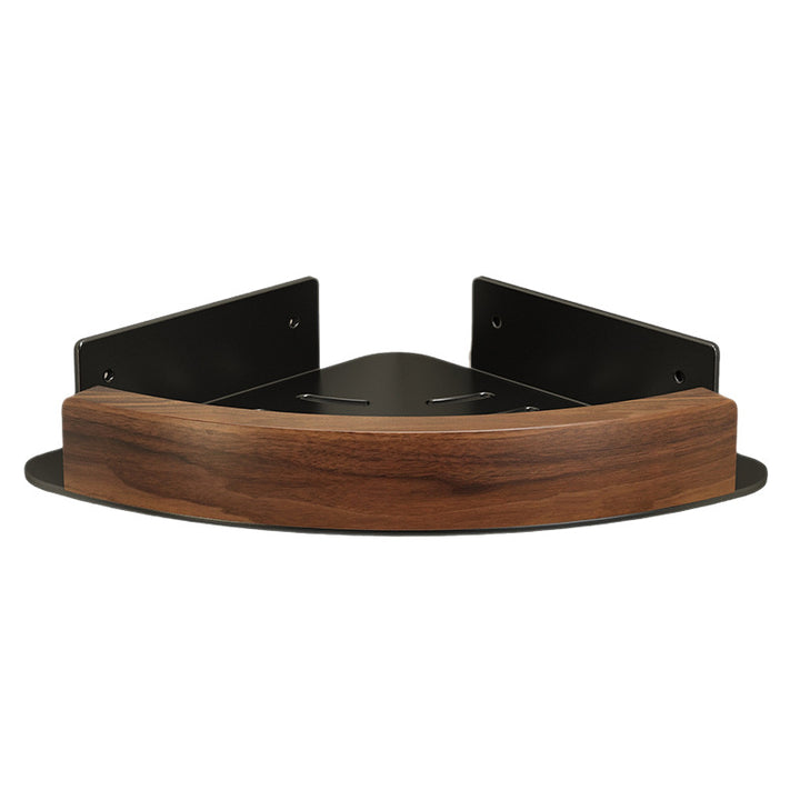 Corner shelf for bathroom, triangular, black