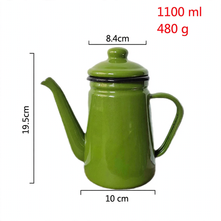 Enamelled hand brewing kettle 1.1 L