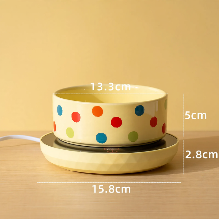 Heated ceramic bowl for cats and dogs