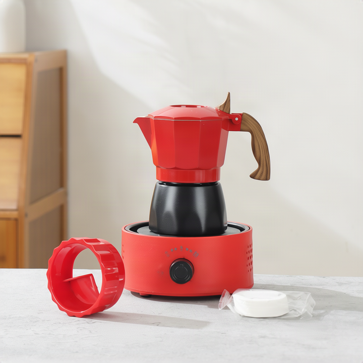 Espresso maker made of stainless steel