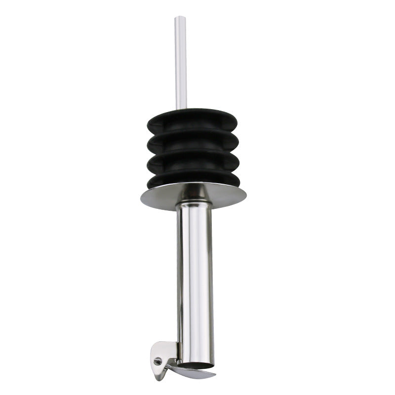 Stainless steel pourer for oil and vinegar bottles