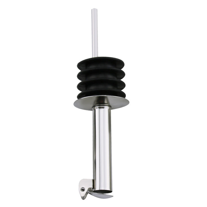 Stainless steel pourer for oil and vinegar bottles