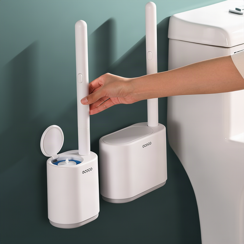 Disposable toilet brush with replacement heads