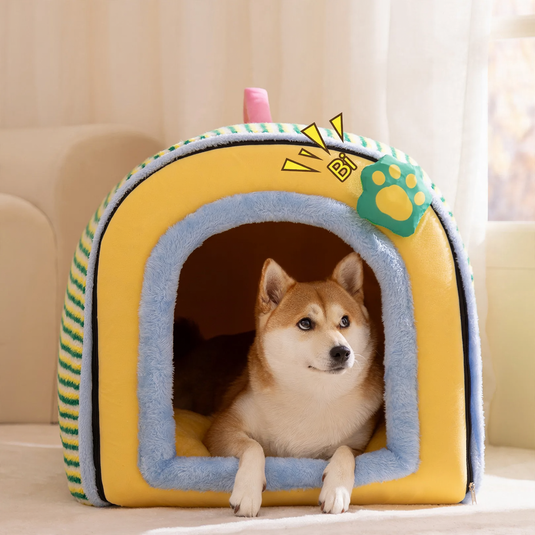 Curved pet bed for large dogs and cats