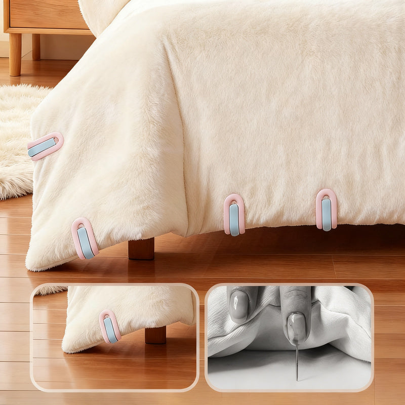 Duvet clips without needles