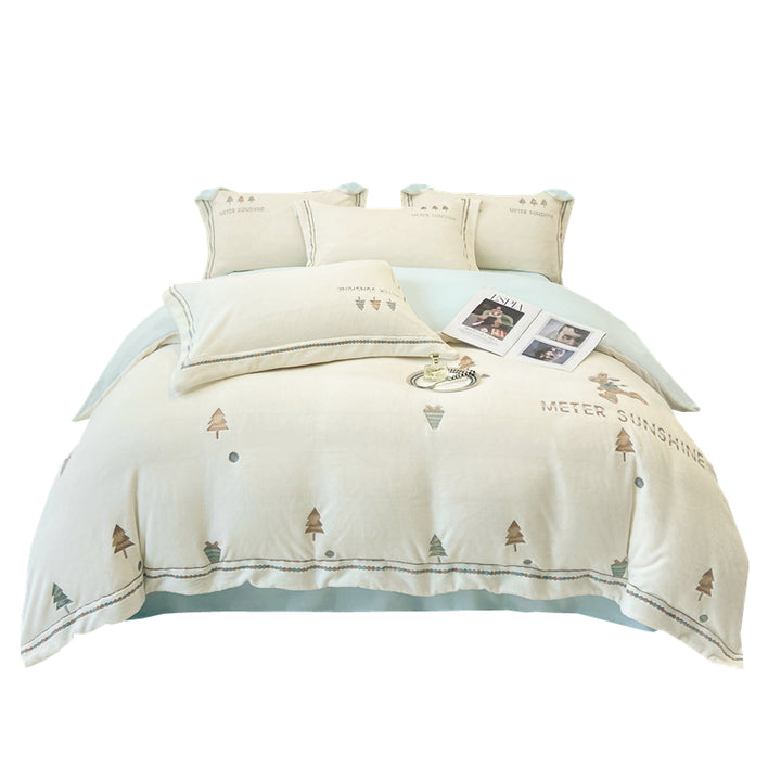 Winter bedding set made of milk fiber, 4-piece