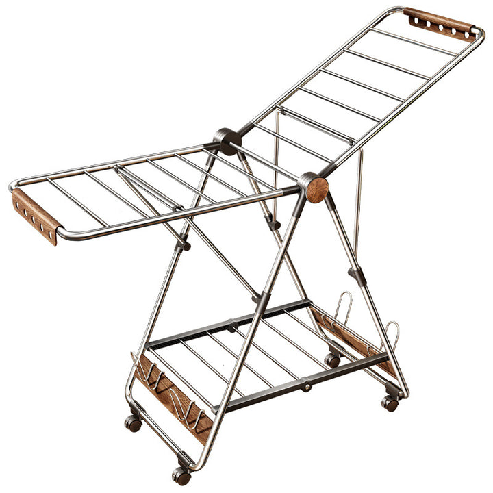 Stainless steel clothes drying rack, foldable, standing model