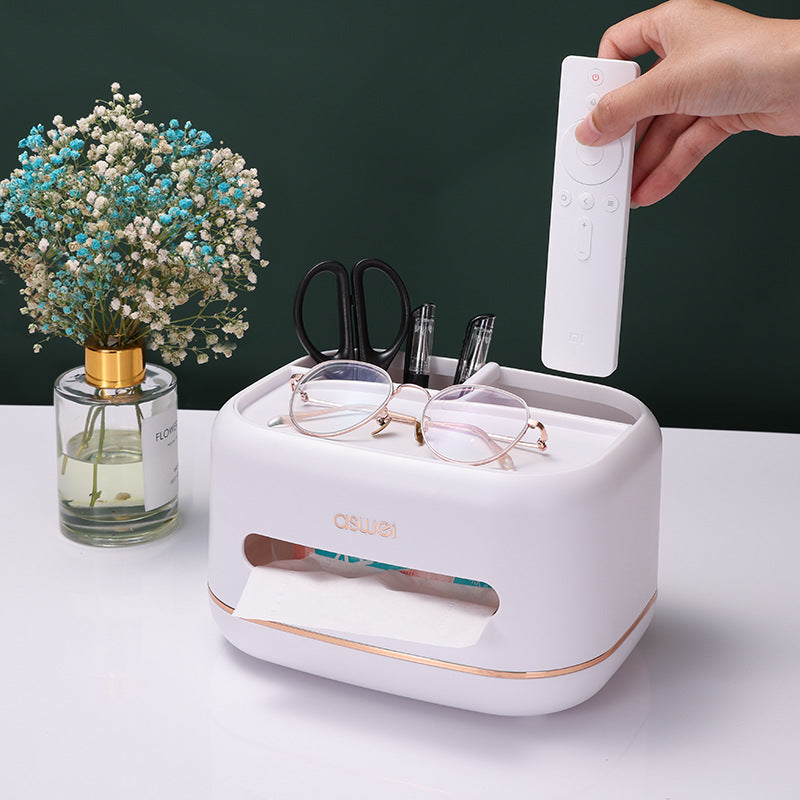 Multifunctional tissue box made of plastic